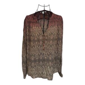 DIANE VON FURSTENBERG Gaylen Cotton Crinkle Top size 10